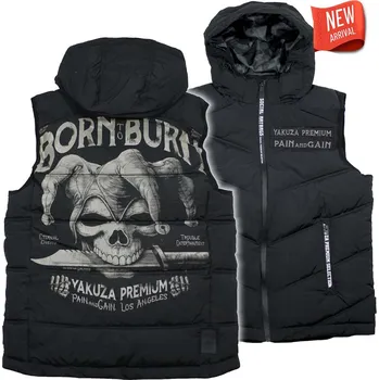 Pánská vesta Pánská vesta s kapucou Yakuza Premium Selection 3966 Born to Burn - černá Velikost: XL