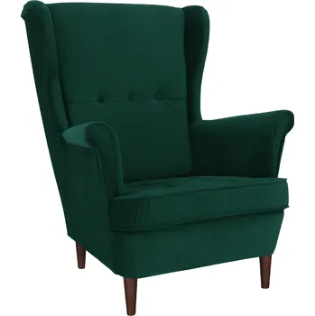 Obývací stěna Křeslo ušák, zelená/ořech, RUFINO 3 NEW