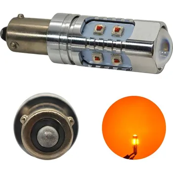 Autožárovka H21W LED žárovka BAY9S 12-24V CANBUS oranžová USA motoLEDy 1443