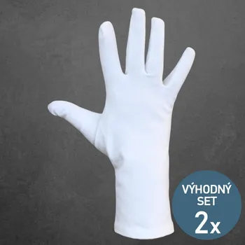 Rukavice KNITVA Pánské bavlněné rukavice s pečující úpravou - 2 páry bílé Pánské 9