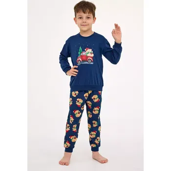 Pánské pyžamo CHLAPECKÉ DĚTSKÉ PYŽAMO DR 593/172 TEDDY 2 granát 116