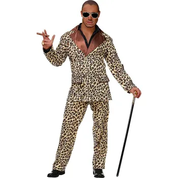 Karnevalový kostým Pánský kostým,oblek s leopardím vzorem - L