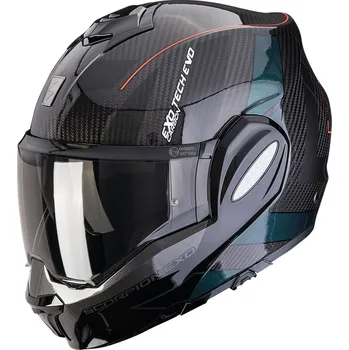 Helma na motorku Překlápěcí helma na motorku Scorpion EXO-TECH EVO Carbon CAD černo-zelená M