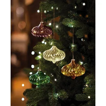 Svícen SIRIUS LED skleněný lampión, zlatý, 11 cm