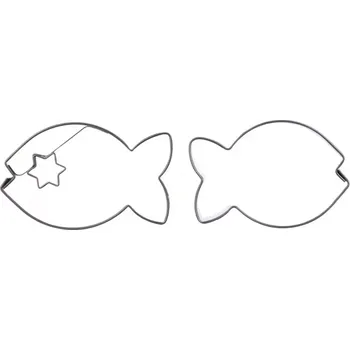 Velikonoční dekorace Vykrajovačka nerez/střed ryba sada 2 ks