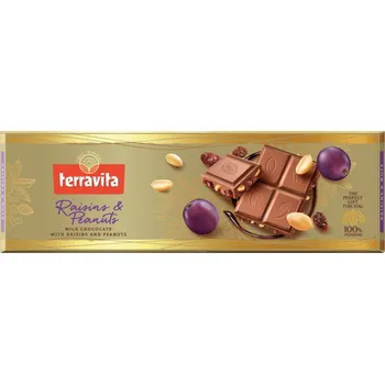 Cukrovinka Mléčná čokoláda s rozinkami a arašídy 225g (9 ks)