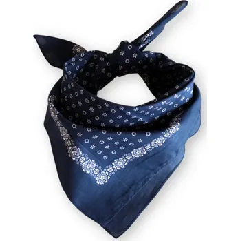 ETEX Bavlněný šátek 70 x 70 cm - modrý s bílými květy