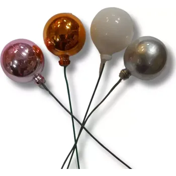 Vánoční dekorace Dekorace-Koule na drátku 2 cm ,3cm
