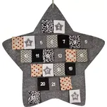 Kalendář adventní filc hvězda šedý pr. 70 cm