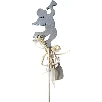 Vánoční dekorace Dekorace - Anděl s trumpetou na tyčce zl.+st.