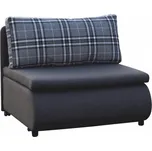 Rozkládací křeslo, šedá / vzor káro, KENY NEW