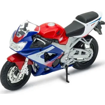 autíčko Welly Motocykl Honda CBR900RR Fireblade 1:18 modročervená