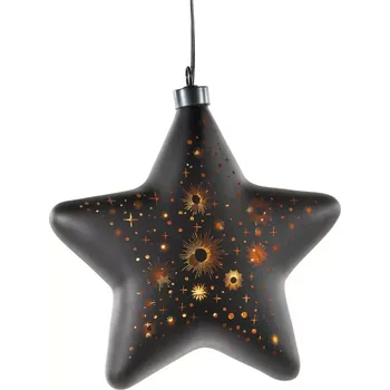 Svícen NIPEKO Dekor.hvězda černá 19cm LED
