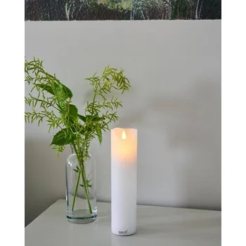 Svíčka SIRIUS Dobíjecí voskové LED svíčka Sara, bílá, 5 x 20 cm