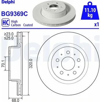 Brzdový kotouč Brzdový kotouč DELPHI BG9369C