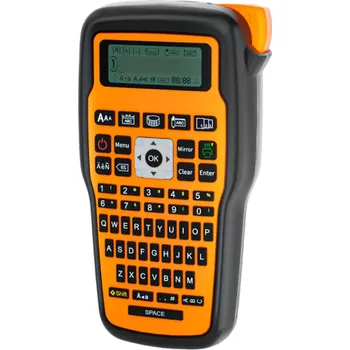 Tiskárna štítků Přenosná tiskárna etiket E1000PRO Ruční štítkovač s klávesnicí Samolepicí páska 12 mm Typ-C napájení Průmyslové štítky oranžová