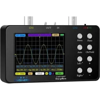 Multimetr Dvoukanálový digitální ruční osciloskop PWM 50M 10MHz 2,5KSa/s 3,2" LCD 2500mAh baterie pro elektronické opravy a měření