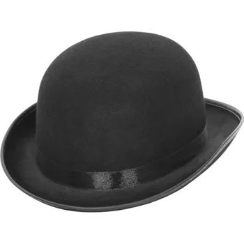 Pokrývka hlavy Elegantní buřinka z polyesteru 58 cm Obvod hlavy Stylový klobouk s krempou 4,5 cm Výška 12 cm Kostýmní a společenský doplněk černá