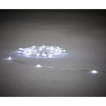 Vánoční dekorace Dekorace - Koulička svítící studená bílá 20ks - drát