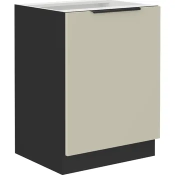 Kuchyňská linka Spodní skříňka, cashmere / černá, ARAKA 60 D 1F BB