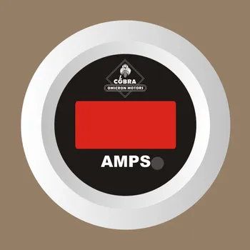 Ampérmetr DC bílá/černá 53mm