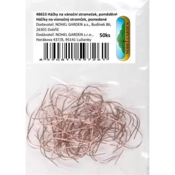 Vánoční dekorace Háčky na vánoční stromeček 50ks Cu/měděné