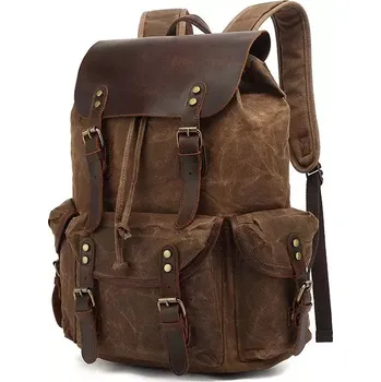 Canvasio outdoor kožený batoh Camelo Hnědý 25L