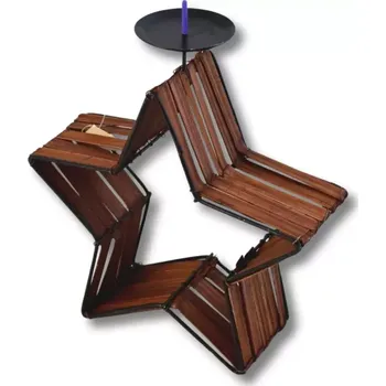 Svícen Dekorace-Svícen bambus hvězda stoj