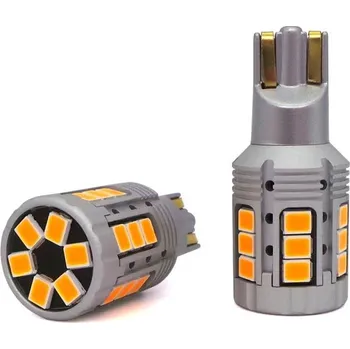 Autožárovka lED žárovka W16W 12-24V bez chyby 100% CAN oranžová motoLEDy 1116