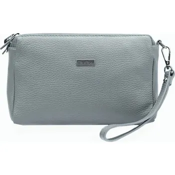 Kabelka Malá tříoddílová kožená šedá crossbody kabelka Mia More no. 42