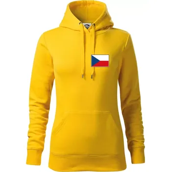 Dámská mikina Česká republika - Vlajka malá - Mikina dámská Cape s kapucí - 2XL ( Žlutá )