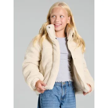 Dívčí bunda Sinsay - Chlupatá bunda se stojáčkem - béžová - 513EZ-02X - 513EZ-02X-152
