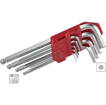 Klíč Klíče IMBUS palcové s kuličkou,sada 9ks, CrV