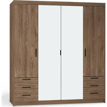 Šatní skříň ArtLemp Šatní skříň ELLEN 4D6S se zrcadlem | dub lefkas