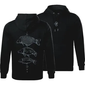 Rybářské oblečení Mikina s Kapucí Giants Fishing Černá Tři Kapři Velikost XXL