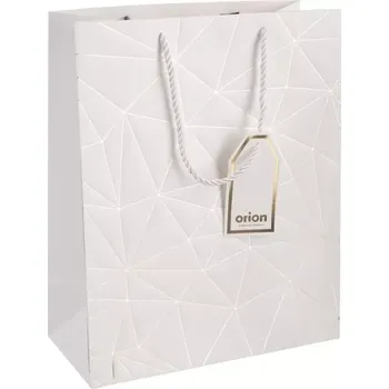 Dárková taška Taška papír dárková mřížka 26x12x32 cm bílá