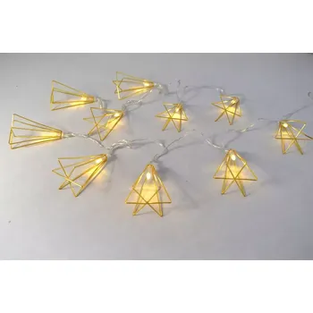 Vánoční dekorace Dekorace - Světýlka trojuhelníky kov 10LED