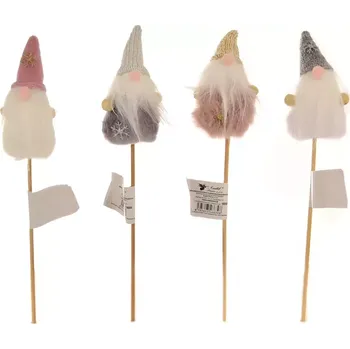 Velikonoční dekorace Zápich plyš skřítek 10 cm 4ASS