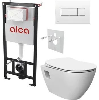 Alcadrain Set modulu do sádrokartonu, WC Urban, sedátka a tlačítka bílá M370