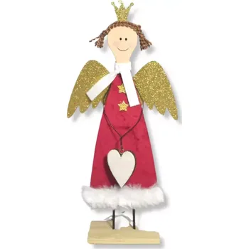 Vánoční dekorace Dekorace - Anděl se srdcem na podstavci 29cm