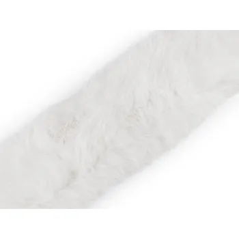 Oděvní kožešina s poutky na kapuci délka 68 cm, barva 1 bílá