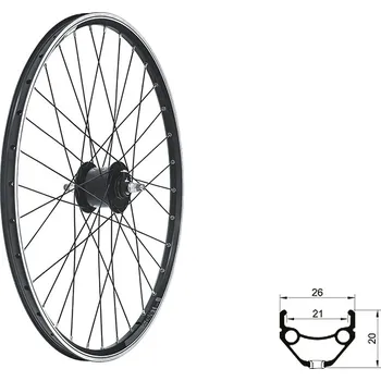 Sport Kellys | Zapletené kolo přední KLS DRAFT Dynamo V-brake, 26", black