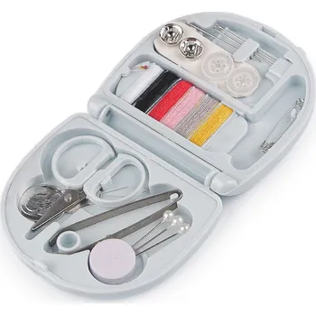 Cestovní šitíčko v plastové krabičce, barva 3 modrá světlá