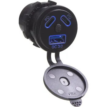 USB QC3.0 + 2x USB-C 45W zásuvka 12/24V