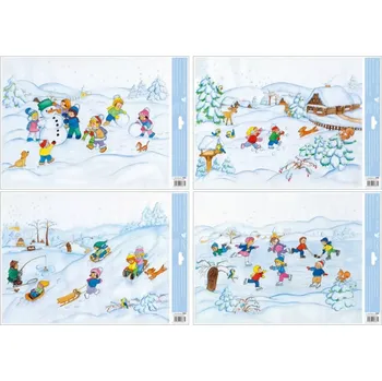 Okenní dekorace Fólie okenní česká zima 42x30cm 4ASS