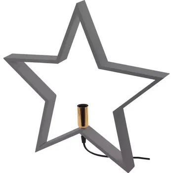 Vánoce EMOS E14 WOOD STAR GREY ZY2216 svícen hvězda dřevěná šedá