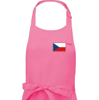Kuchyňská zástěra Česká republika - Vlajka malá - Dámská zástěra na vaření - Univerzální velikost ( Růžová )