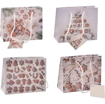 Dárková taška Taška dárková vánoční perníček 15x6x12 cm 4ASS