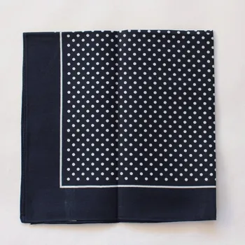ETEX Dětský bavlněný šátek 55 x 55 cm - modrý s bílými puntíky