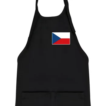 Kuchyňská zástěra Česká republika - Vlajka malá - Dětská zástěra na vaření - Univerzální velikost ( Černá )